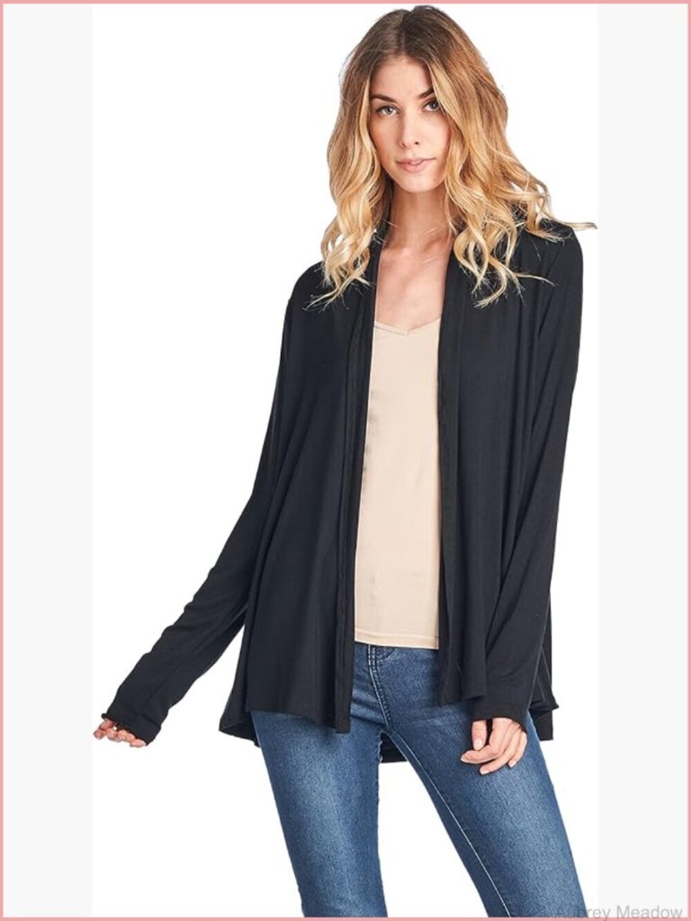 Open Front Long Sleeve Lightweight Viscose Bamboo Cardigan
